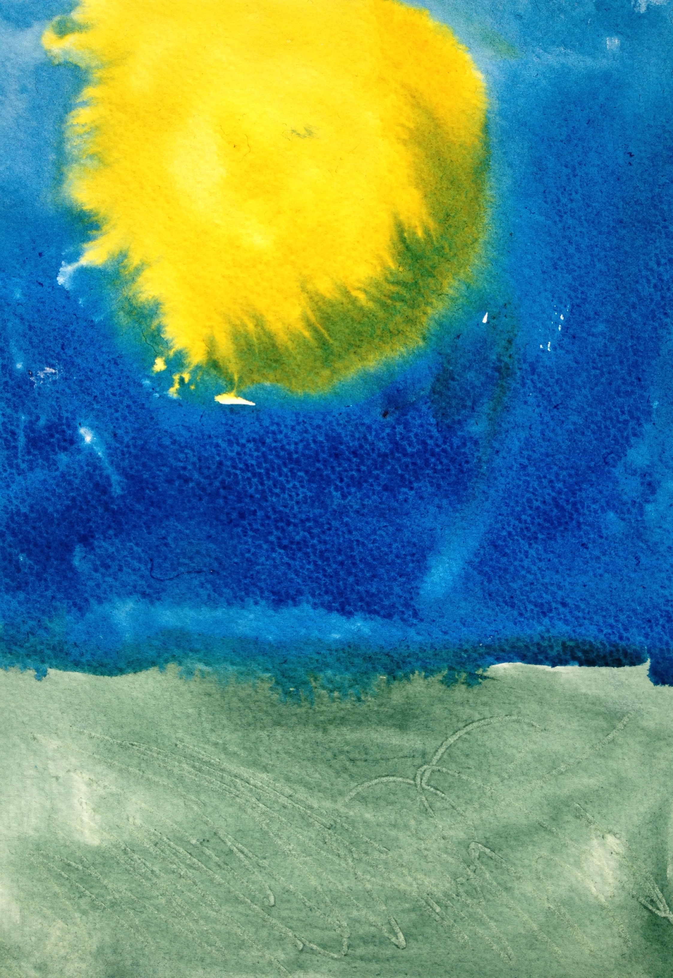 2246x3264 Watercolor Painting Sure As The World - Sun Watercolor Painting