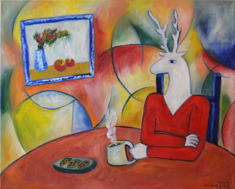 770x619 Saatchi Art Sunday Afternoon Painting By Yirang Kim - Sunday Afternoon Painting