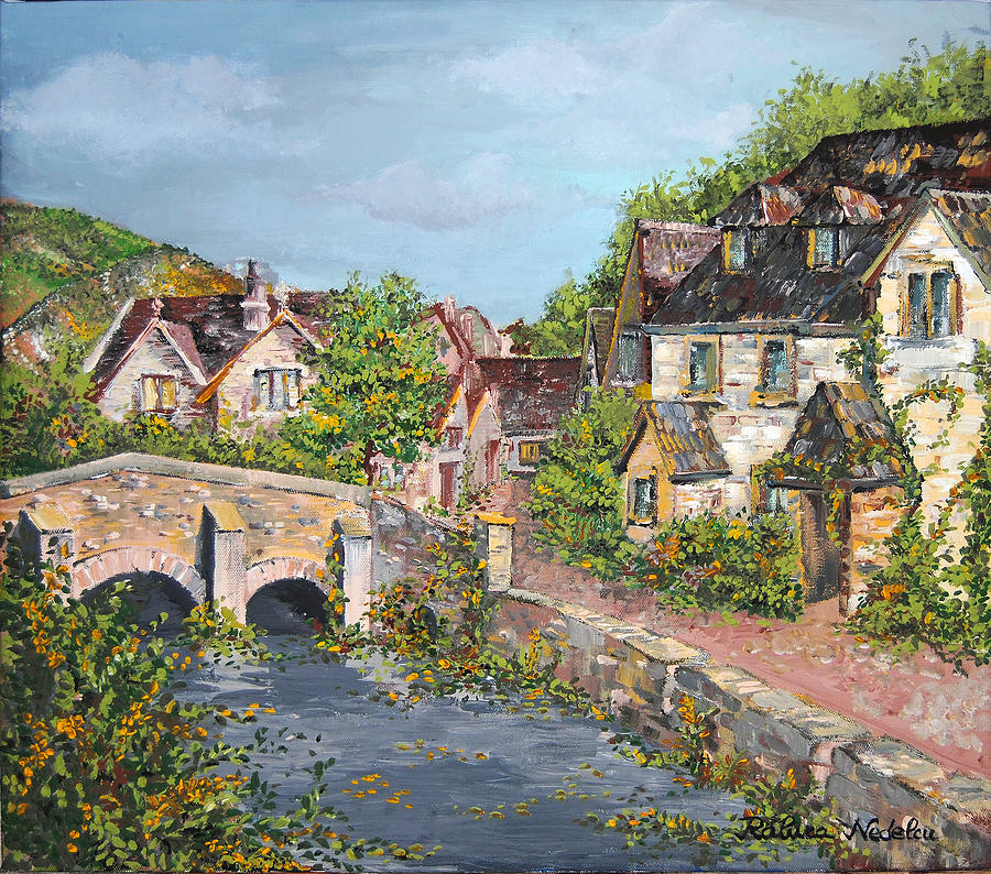 900x794 Sunday Afternoon At Castle Combe Painting By Raluca Nedelcu - Sunday Afternoon Painting