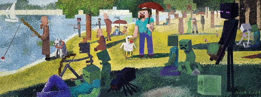 843x315 Sunday Afternoon Minecraft Painting Gaming - Sunday Afternoon Painting