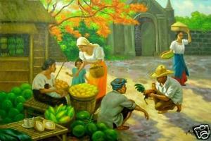 300x200 Sunday Morning Amorsolo Art Philippines Oil Painting Nr - Sunday Morning Painting