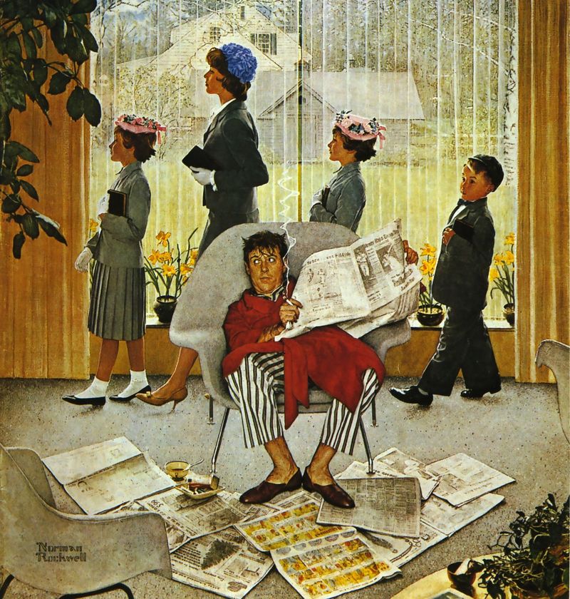 800x840 Artwork By Norman Rockwell - Sunday Morning Painting
