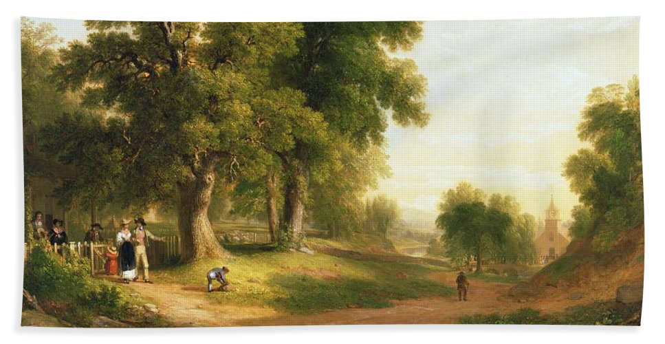 967x500 Sunday Morning Beach Sheet For Sale By Asher Brown Durand - Sunday Morning Painting By Asher Durand