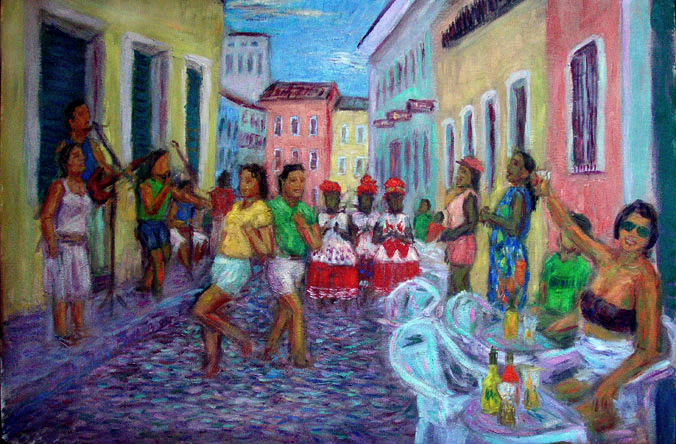 676x444 Sunday Afternoon In The Pelourinho Brazil Paintings And Prints By - Sunday Painting