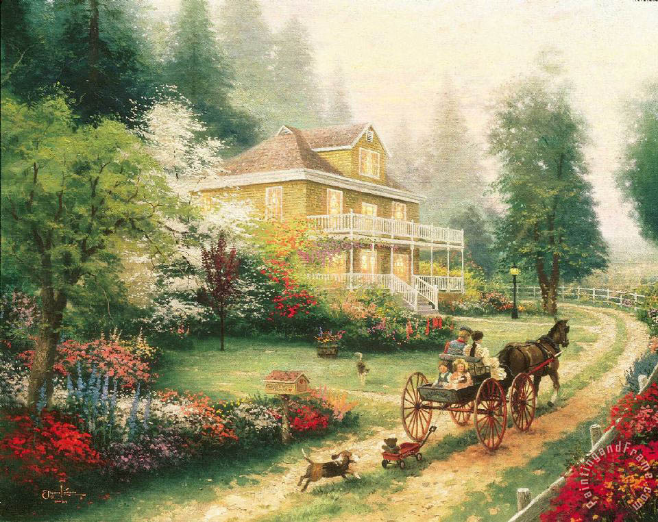 960x762 Thomas Kinkade Sunday - Sunday Painting