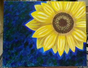 300x233 Sunflower Acrylic Painting On 16x20 Canvas Ebay - Sunflower Acrylic Painting