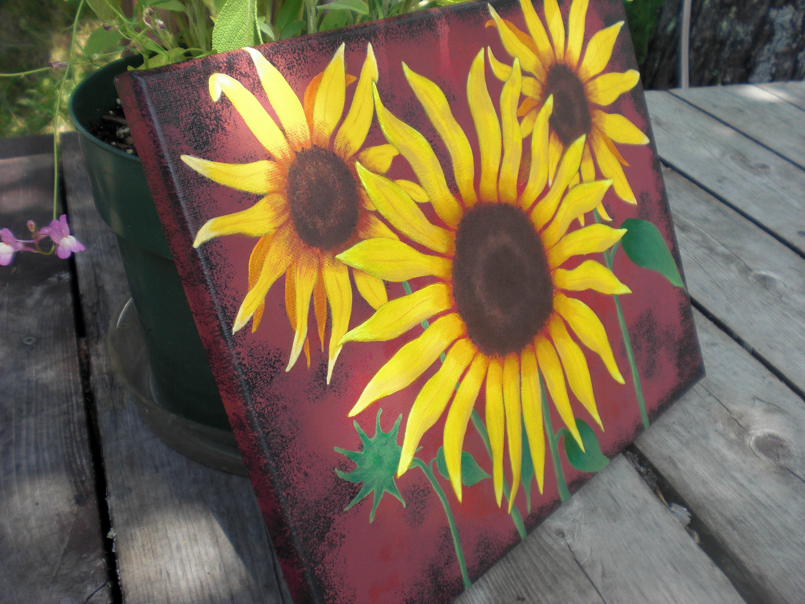 3264x2448 Sunflower Painting Artbymichelle - Sunflower Acrylic Painting