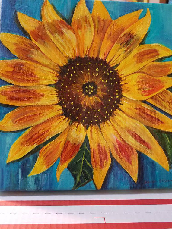 570x760 Sunflower Painting Sunflower Acrylic Painting Canvas Art 10 - Sunflower Acrylic Painting