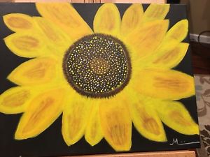 300x225 Yellow Sunflower Acrylic Painting Ebay - Sunflower Acrylic Painting