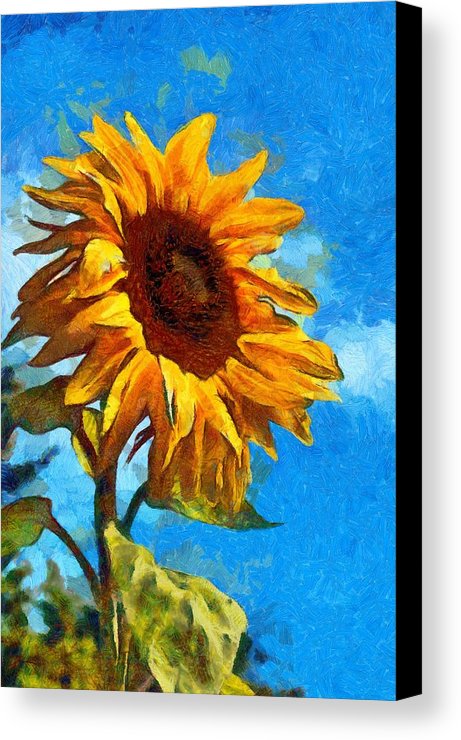 461x740 Painted Sunflower Canvas Print Canvas Art By Scott Carruthers - Sunflower Canvas Painting