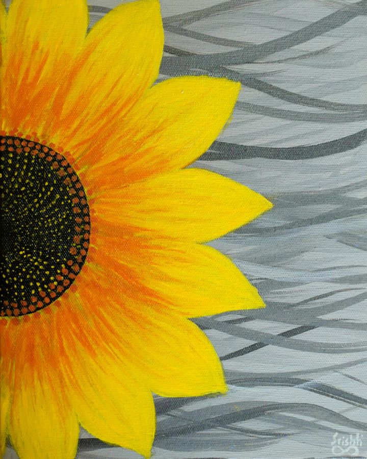 720x900 Sunflower Canvas Painting By Artist Srishti Goyal - Sunflower Canvas Painting