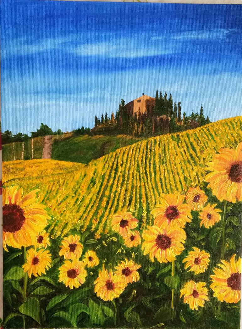 Sunflower Field Painting Easy Best Flower Site