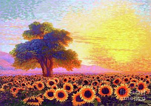 300x212 Sunflower Field Paintings Fine Art America - Sunflower Field Painting