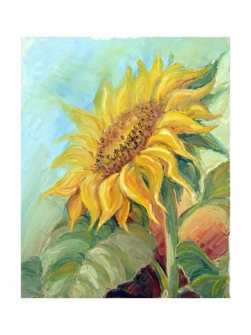 366x488 Sunflower, Oil Painting On Canvas Posters By Valenty - Sunflower Oil Painting