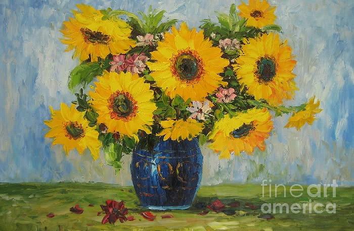 700x458 Sunflower Oil Painting Nrt3 Painting By David - Sunflower Oil Painting