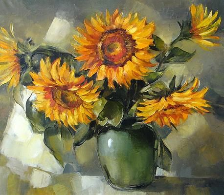 458x400 Sunflowers Flower - Sunflower Oil Painting