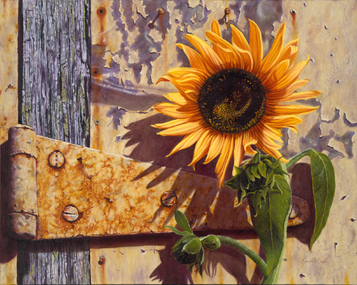 500x399 The Old Factory Sunflower Oil Painting By Camille - Sunflower Oil Painting