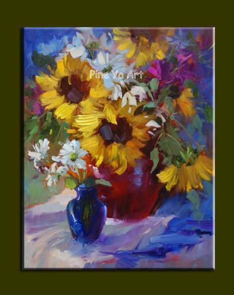 467x588 Large Piece Abstract Modern Canvas Wall Art Handpainted Famous - Sunflower Oil Painting On Canvas