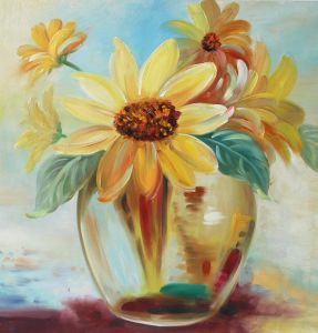 287x300 China Sunflowers Oil Painting - Sunflower Oil Painting On Canvas