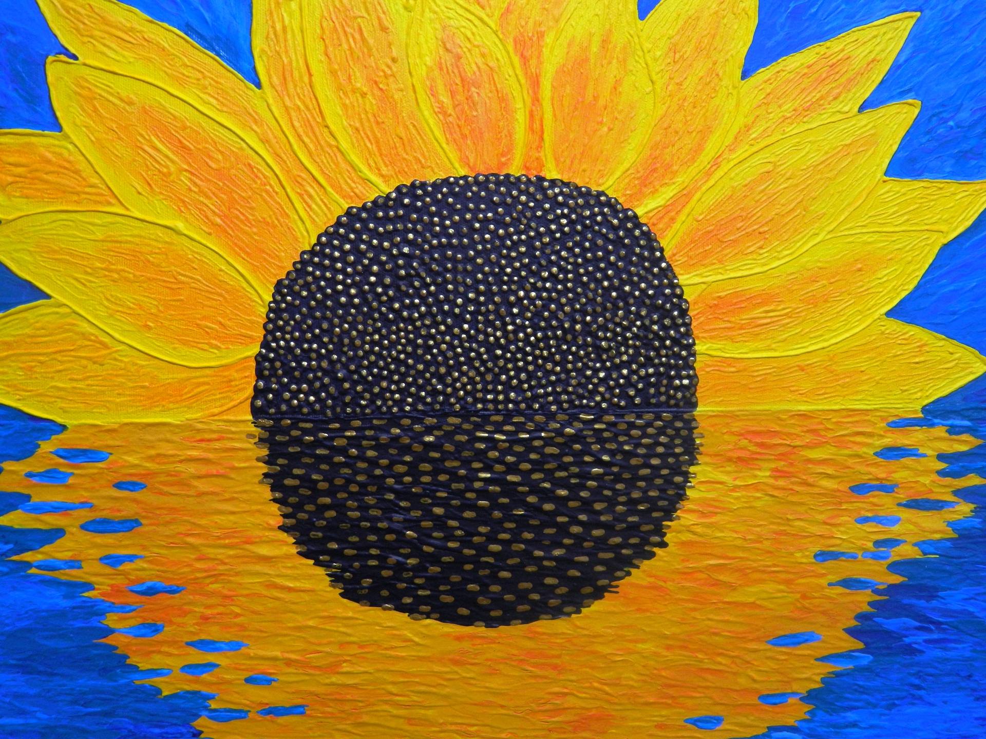 1920x1440 Saatchi Art Morning Embrace - Sunflower Painting