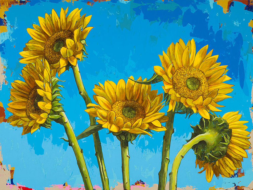 1000x750 David Palmer's Paintings Bring Summer Sunflower Warmth To Your - Sunflower Painting