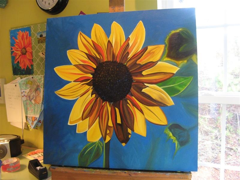 800x600 Painting Sunflower - Sunflower Painting Images