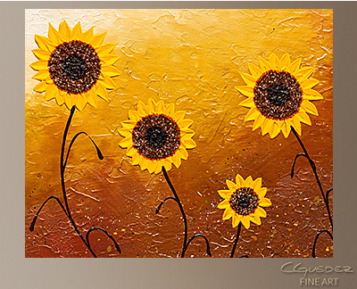 400x324 Sunflower Meadow - Sunflower Painting Images