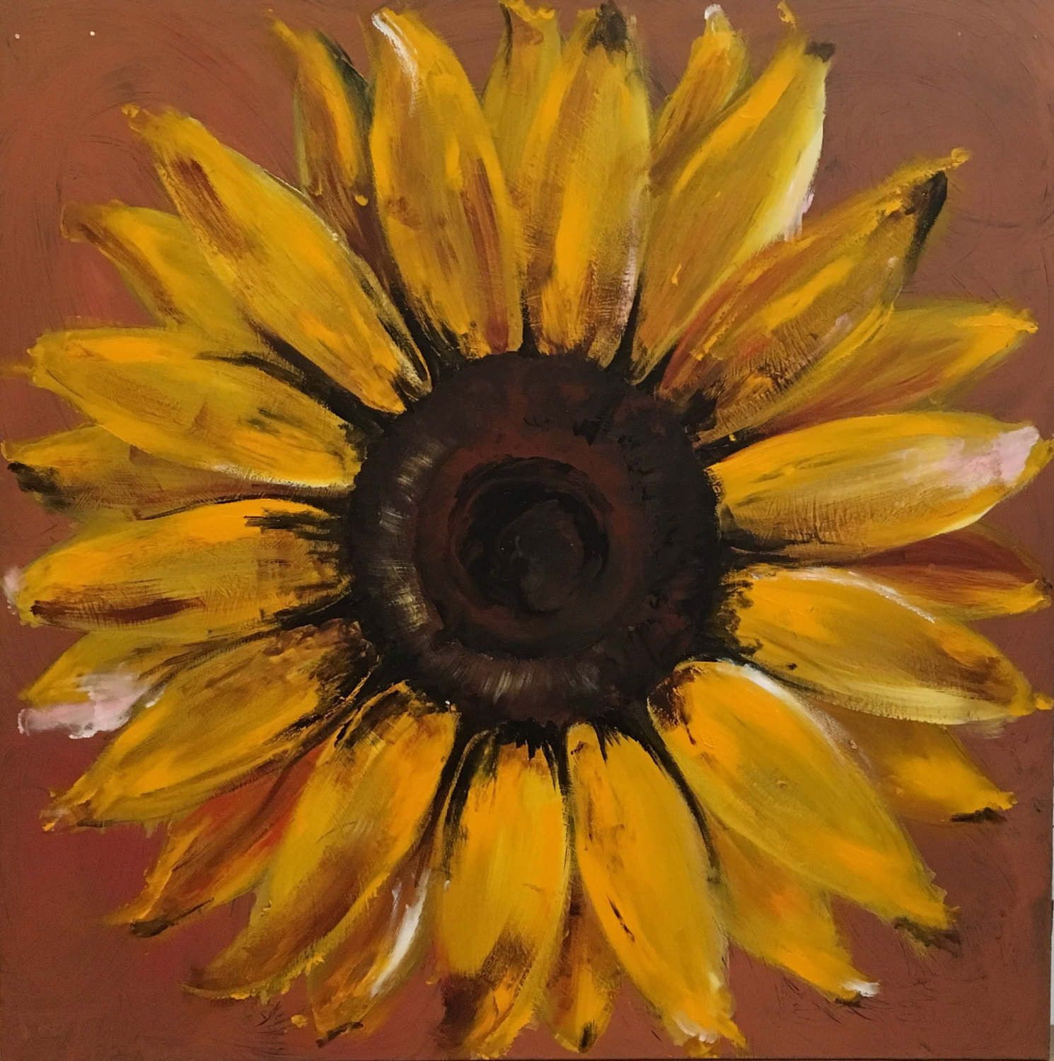 1490x1500 Sunflower Canvas Painting Best Of Original Sunflower Painting - Sunflower Painting On Wood