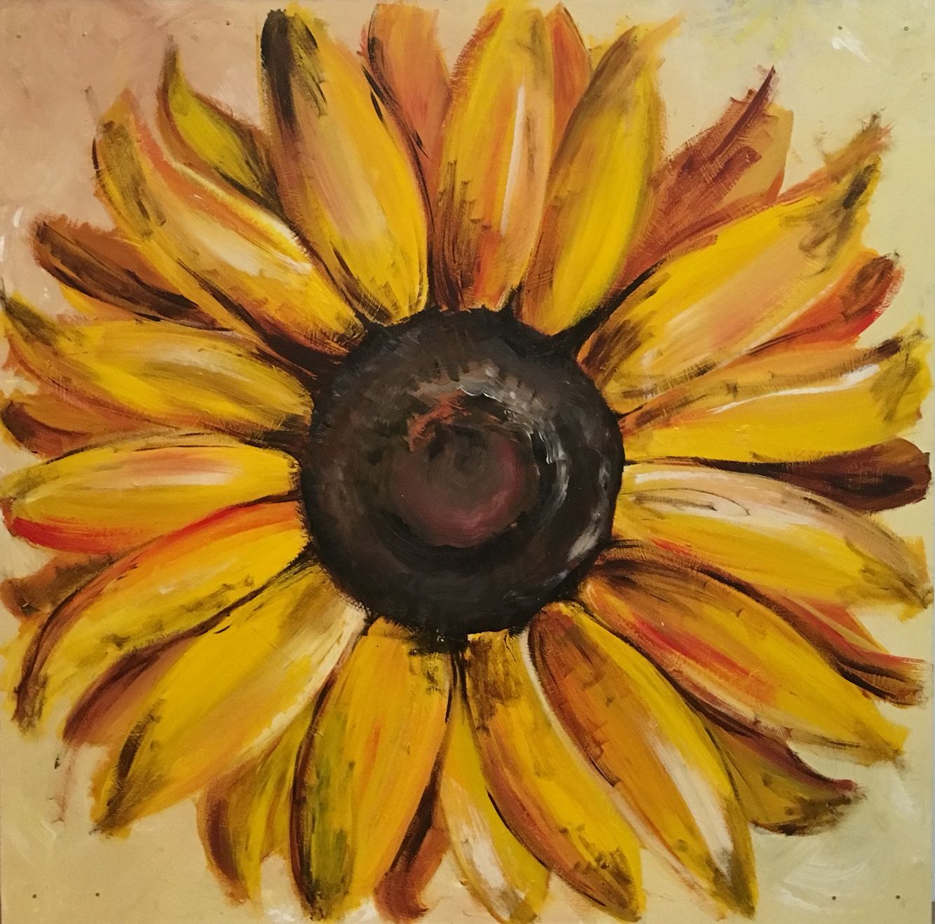 1334x1318 Sunflower Painting Etsy Art On Wood Panels Flower Paintings - Sunflower Painting On Wood