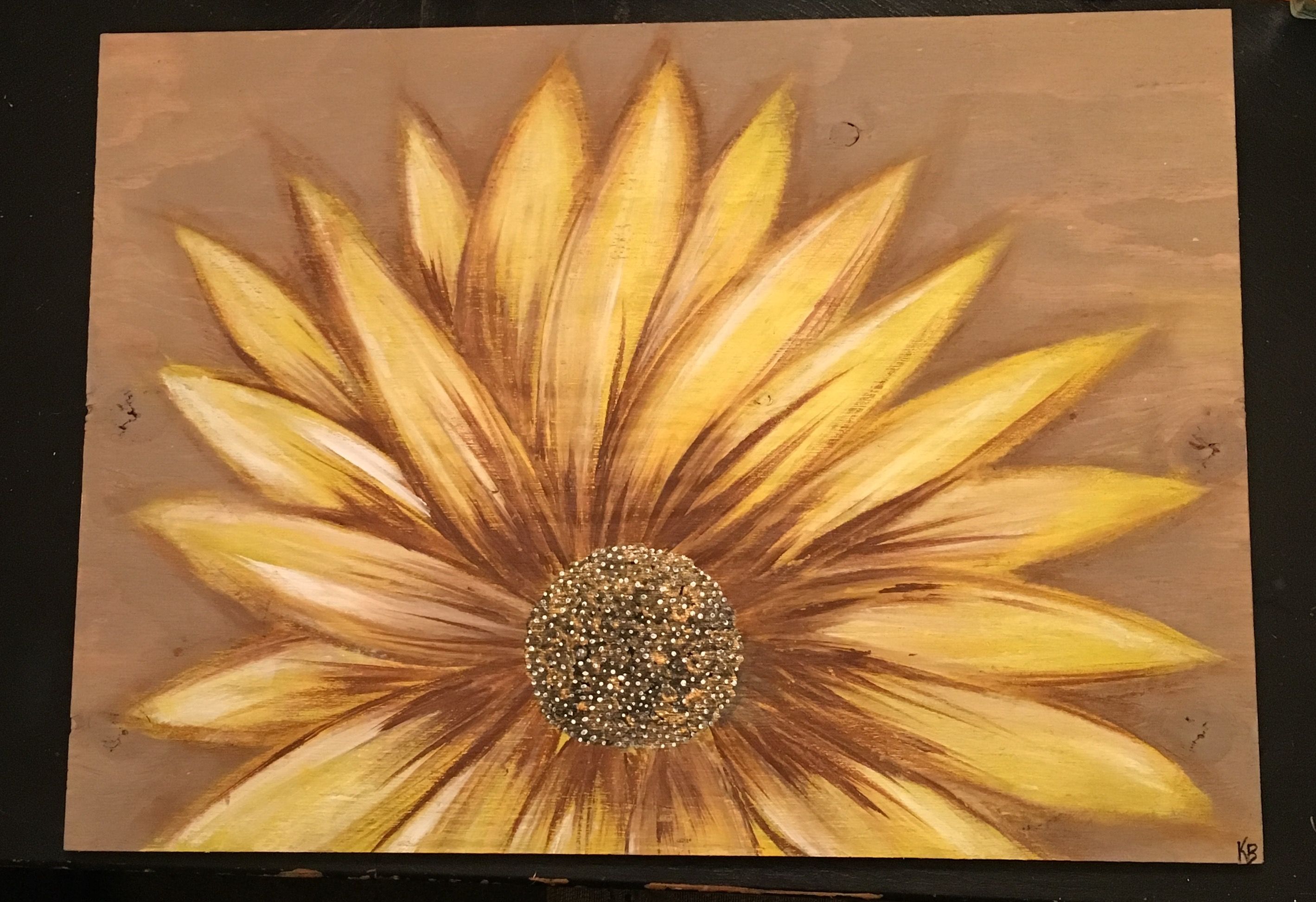 2838x1945 Sunflower On Wood Painting My Creations - Sunflower Painting On Wood