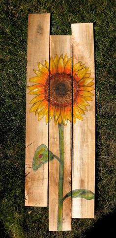 236x485 Wood Pallet Sign Hand Painted Sunflower, Pallet Art - Sunflower Painting On Wood