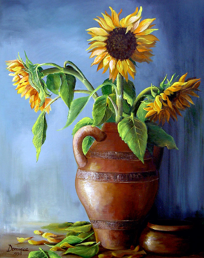 Sunflower Vase Painting at PaintingValley.com | Explore collection of ...