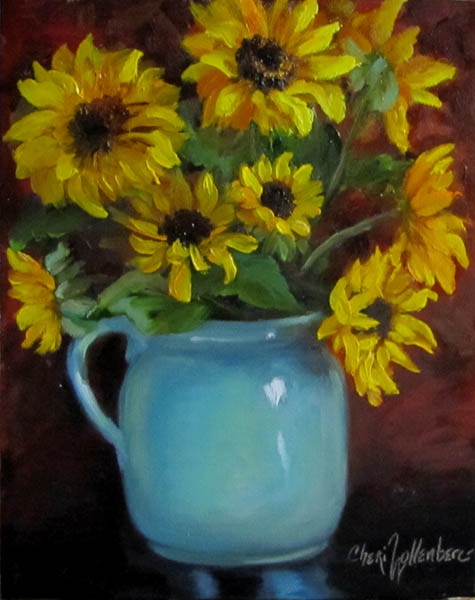 475x600 Dancing Brush - Sunflower Vase Painting
