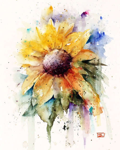 500x625 Sunflower - Sunflower Watercolor Painting