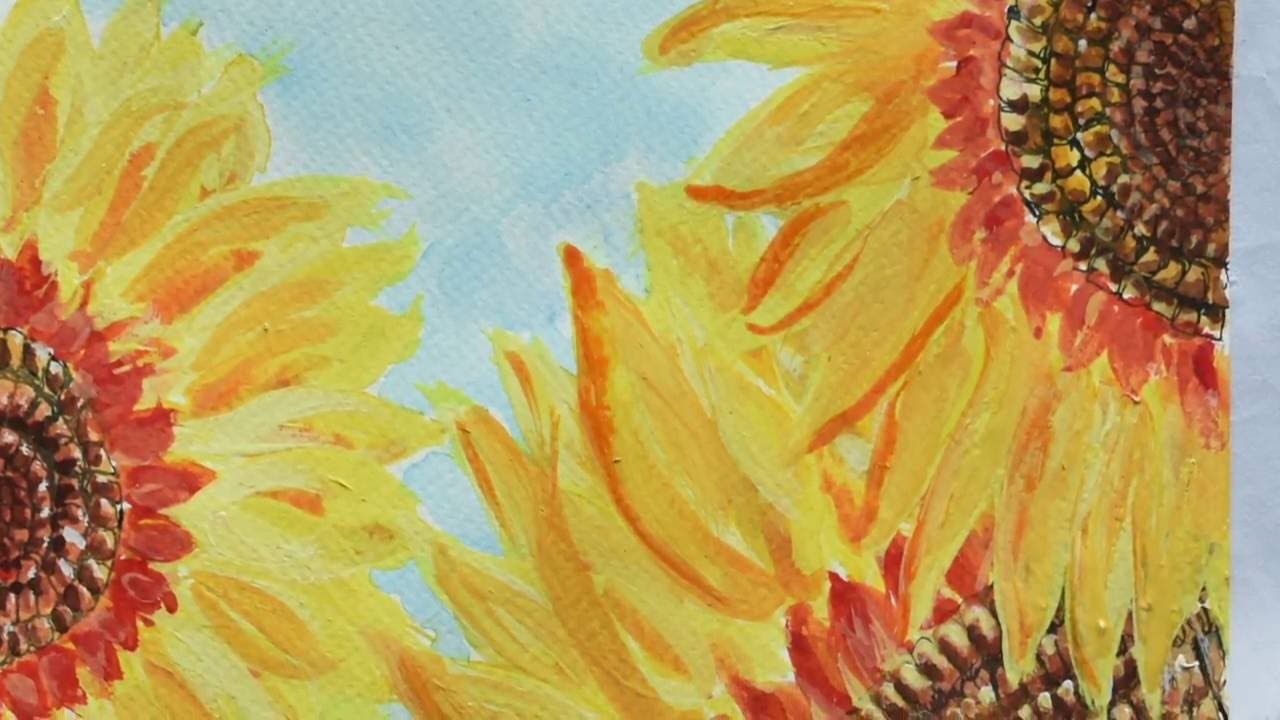 1280x720 Watercolour For Beginners - Sunflower Watercolor Painting