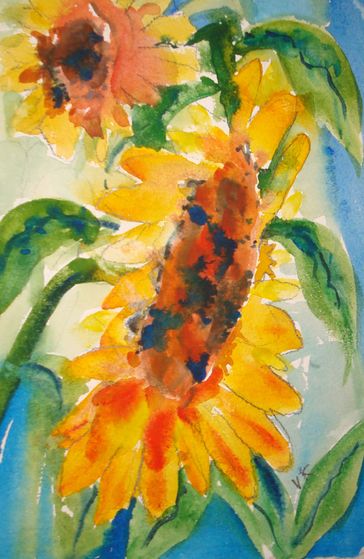 364x559 How To Paint Sunflowers In Watercolor (With Pictures) - Sunflower Watercolor Painting