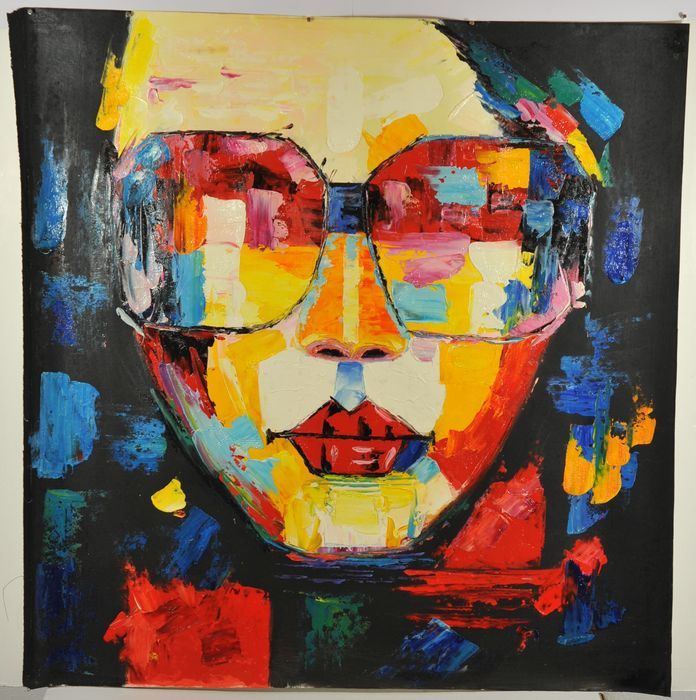 696x700 Painting Of Cool Girl With Sunglasses - Sunglasses Painting