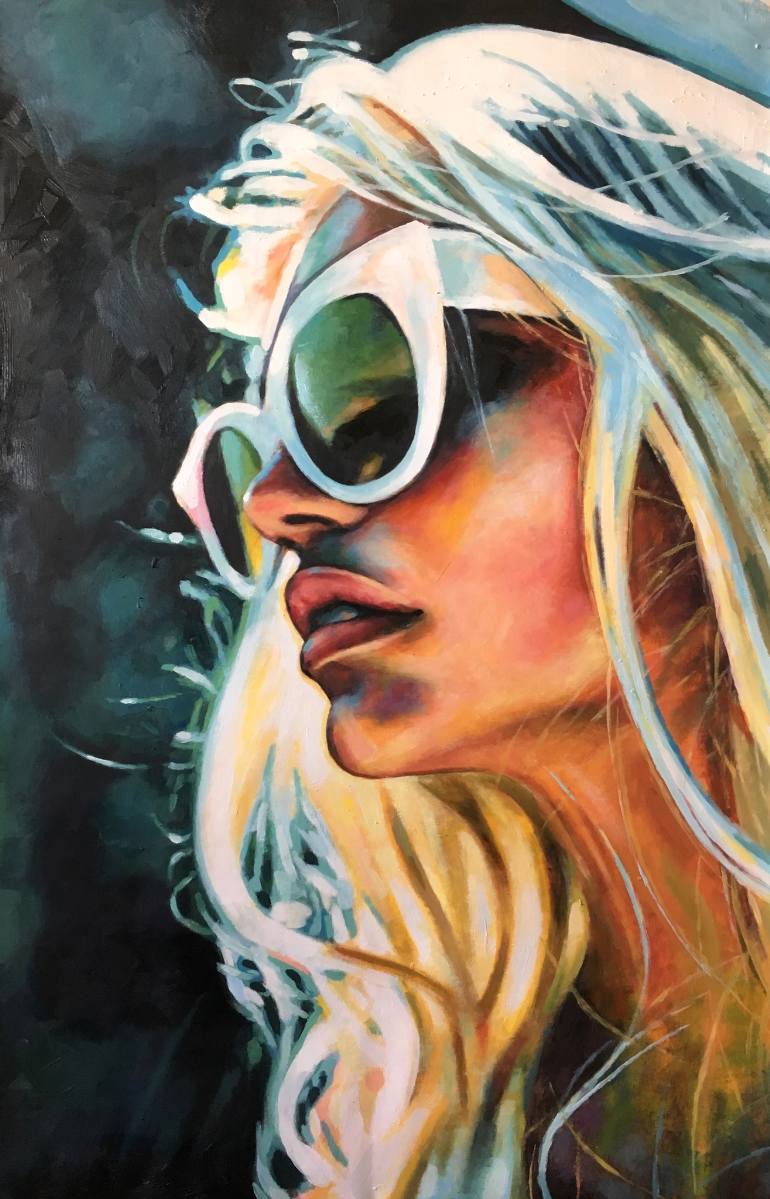 770x1199 Saatchi Art White Sunglasses Painting By Thomas Saliot - Sunglasses Painting