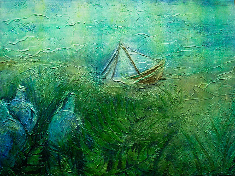 900x674 Sunken Ship Painting By Jan Wendt - Sunken Ship Painting