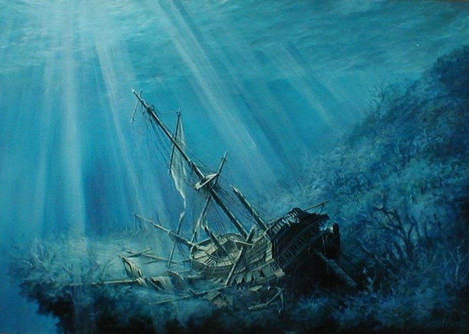 936x668 Sunken Ship - Sunken Ship Painting