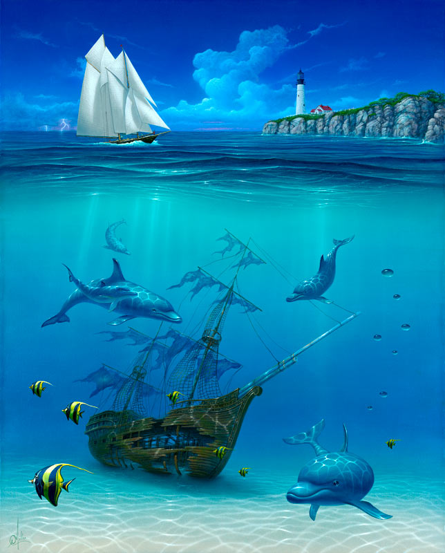 Sunken Ship Painting At Paintingvalley Com Explore