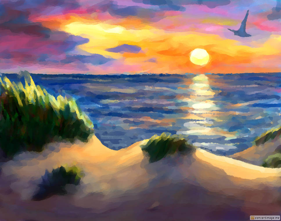 968x760 Digital Painting Of A Beautiful Summer Landscape Receiving - Sunlight Painting