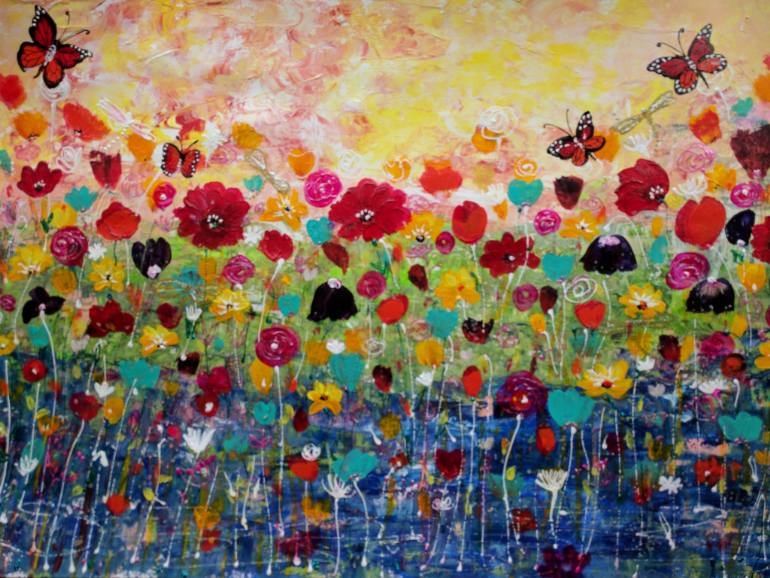 770x578 Saatchi Art A Happy, Sunny Day Painting By Nalini Khattar - Sunny Day Painting