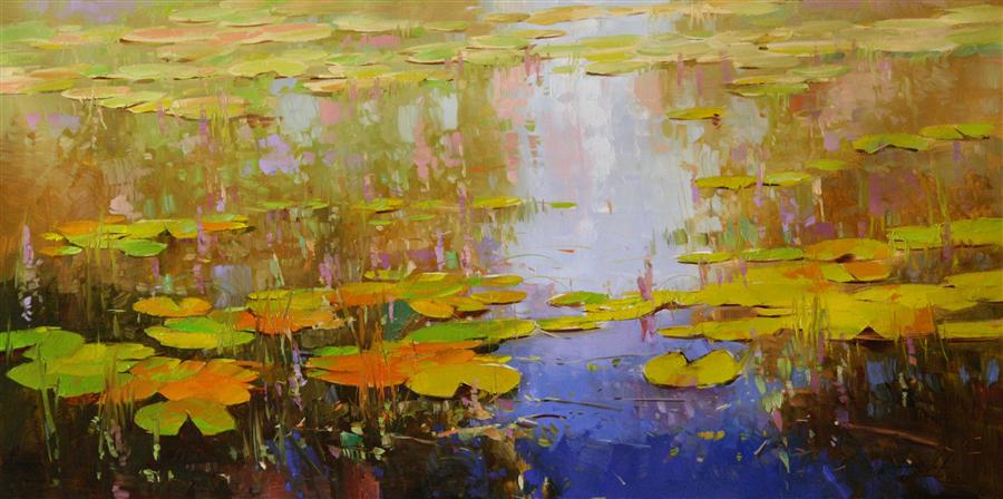 900x448 Waterlilies Sunny Day Vahe Yeremyan - Sunny Day Painting