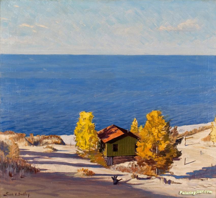 850x780 A Sunny Autumn Day, 1947 Artwork By Frank V. Dudley Oil Painting - Sunny Painting