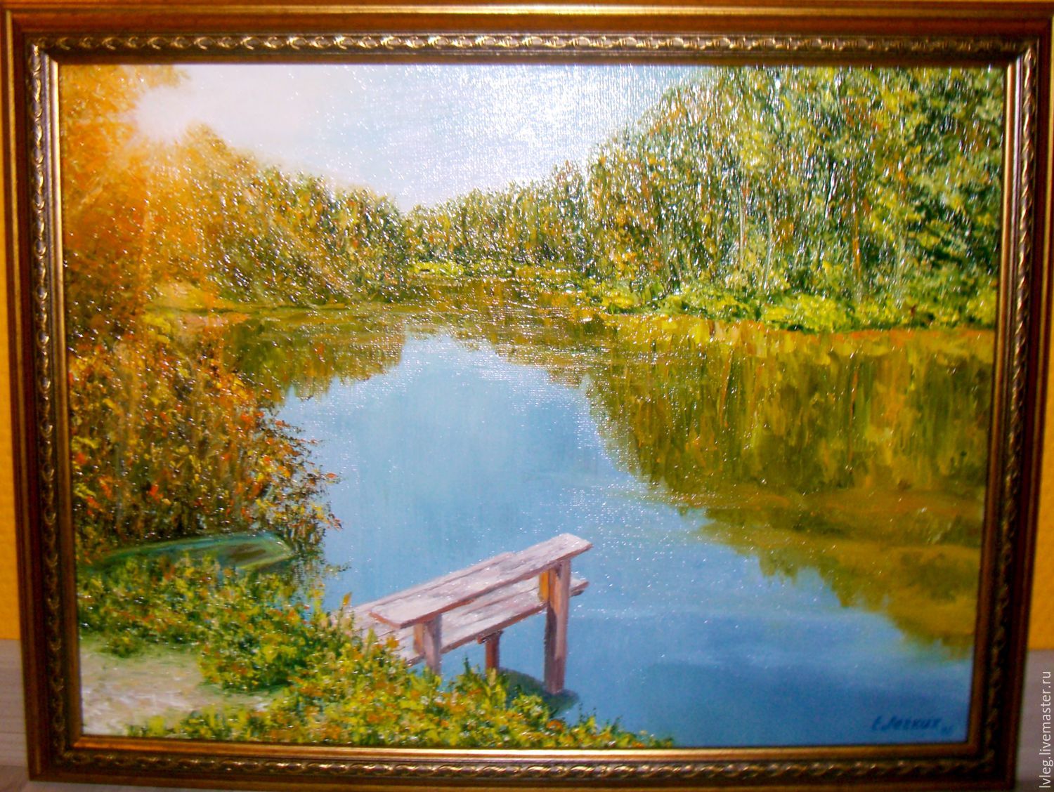 1500x1128 Oil Painting Sunny Lake. Oil On Canvas Landscape Shop Online - Sunny Painting