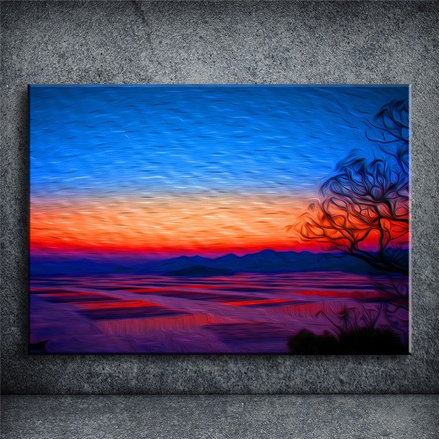 640x640 Hd Oil Painting Print Picture Modern Sunrise Wall Canvas Art High - Sunrise Acrylic Painting