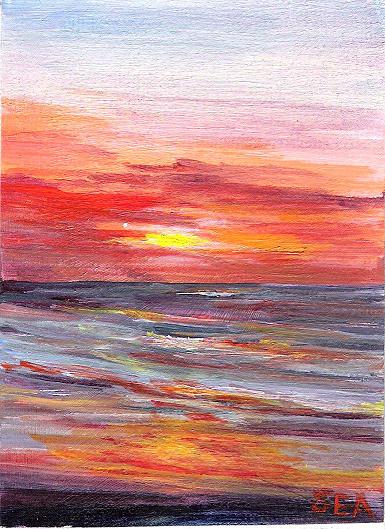 385x529 Sea Dean - Sunrise Acrylic Painting