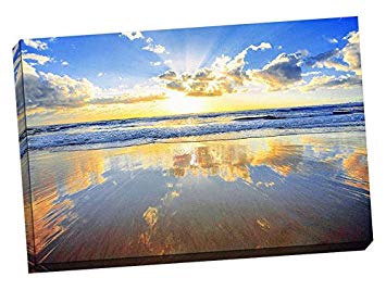 355x267 Ocean Sunrise Beach Wall Decoration Art Image Printed - Sunrise Beach Painting