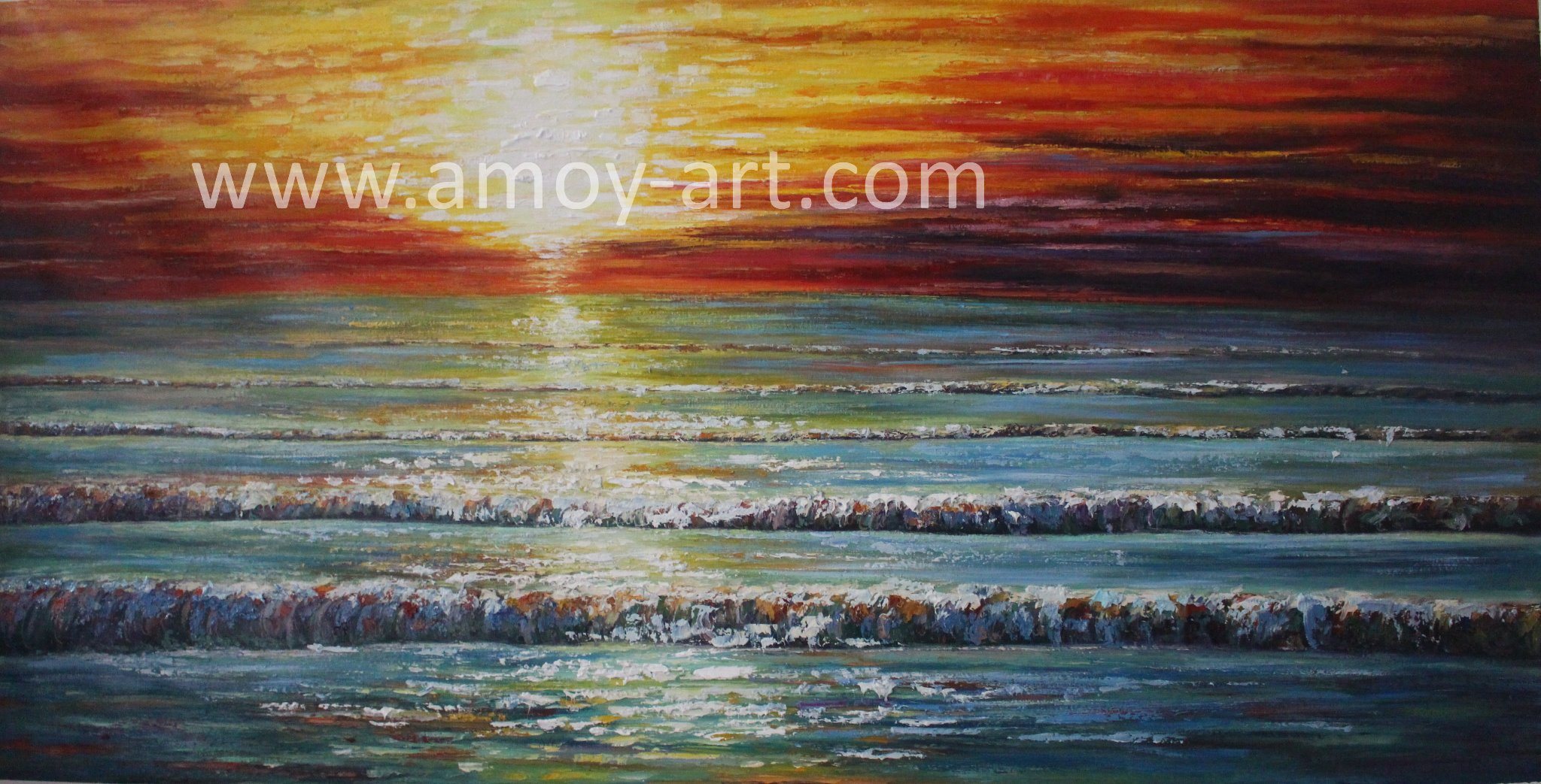 2048x1043 China Handmade Sunrise Canvas Wall Art For Home Decor - Sunrise Canvas Painting